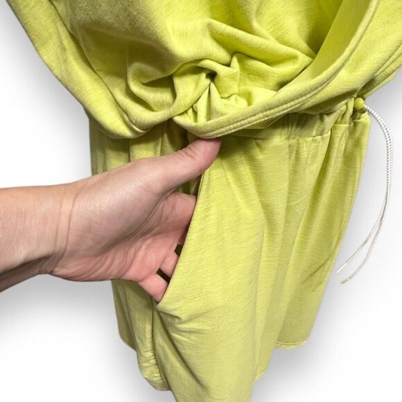 Old Navy XL Lime Green Breathe On Knit Wrap Romper Drawstring Waist Active NWT - Picture 7 of 11